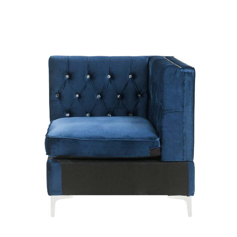 Jaszira modulaire - Wedge, velours bleu, Bleu
