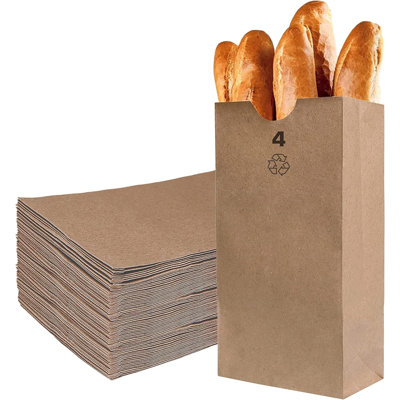 Sacs en papier kraft brun Ecoqualité de 4 lb, pour les collations, le déjeuner, les sacs-cadeaux, l'épicerie et les produits (2000)