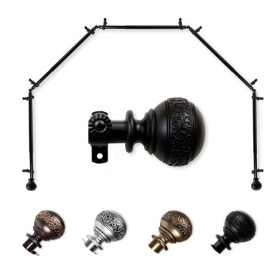 Solon Adjustable Bay Window Single Curtain Rod
