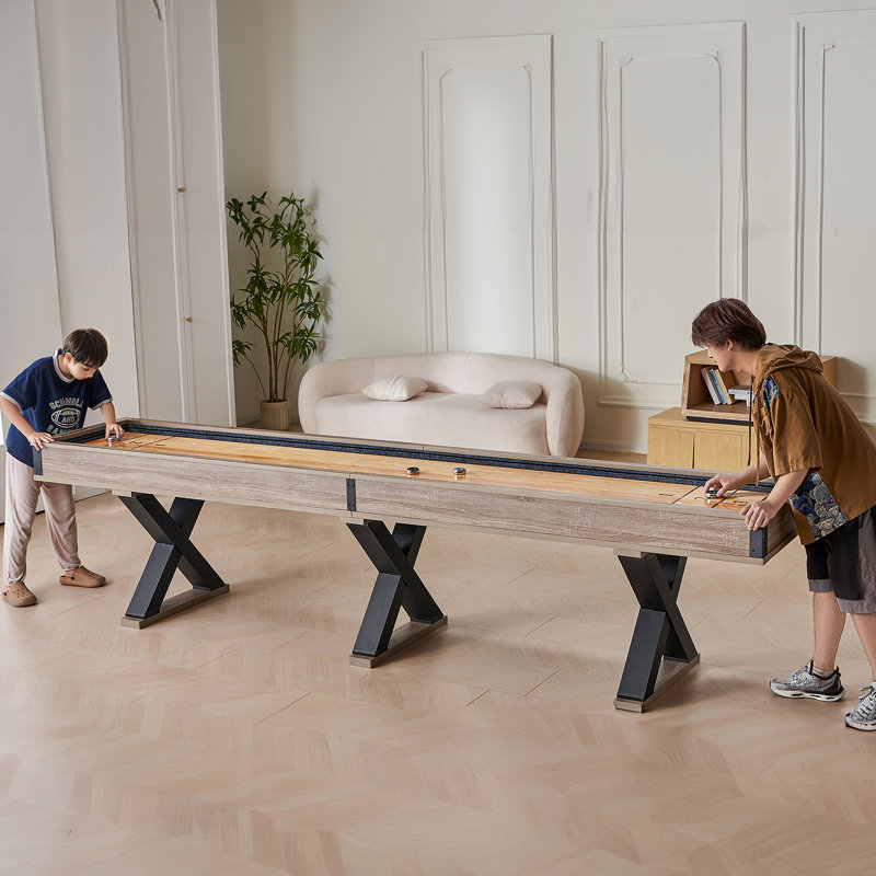 Shuffleboard Table 2 in 1 Shuffleboard and Bowling Combo Game Set, 9" H x 140" W x 29" D