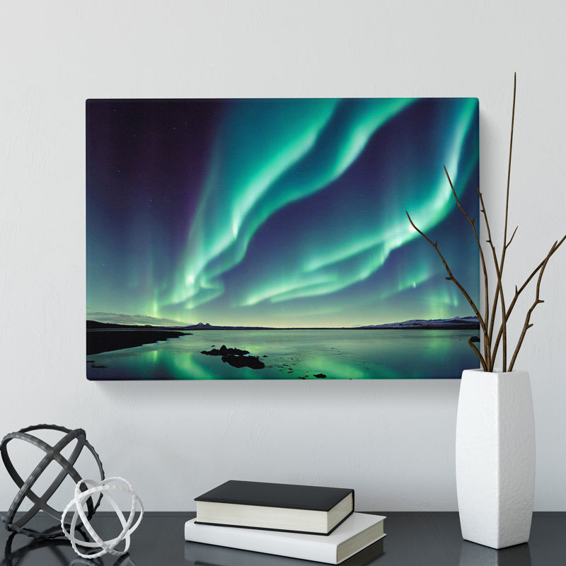 Enticing Northern Lights - Wrapped Canvas, 35cm H x 50cm W x 3cm D