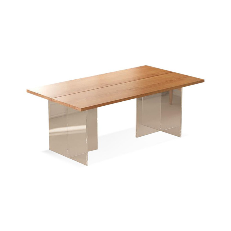 Bureau suspendu en bois massif et acrylique, 29.53" H x 55.12" W x 27.56" D