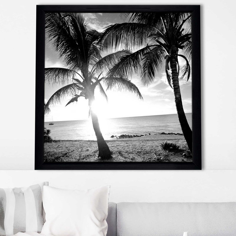 «BW Bimini Sunset I (Square)» par Susan Bryant, reproduction, Cadre noir, H 37,5 po x l 37,5 po x P 1 po