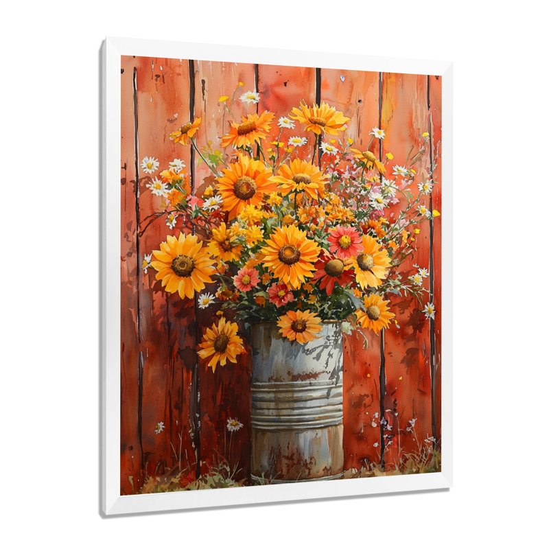 Sloan - impressions murales florales, H 32 po x l 24 po, Reproduction encadrée d'une seule photo, Blanc