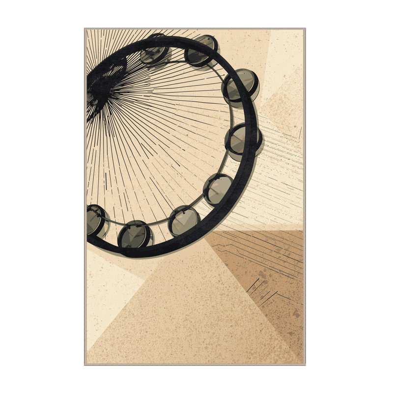 Soft Plush Mondale Tambourine Modern Geometric Area Rug in Beige – Beige Binding, 5x8
