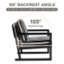 Fauteuil lounge en tissu à rayures noires et blanches, monobloc, style moderne du milieu du siècle, mousse haute densité, structure en bois massif