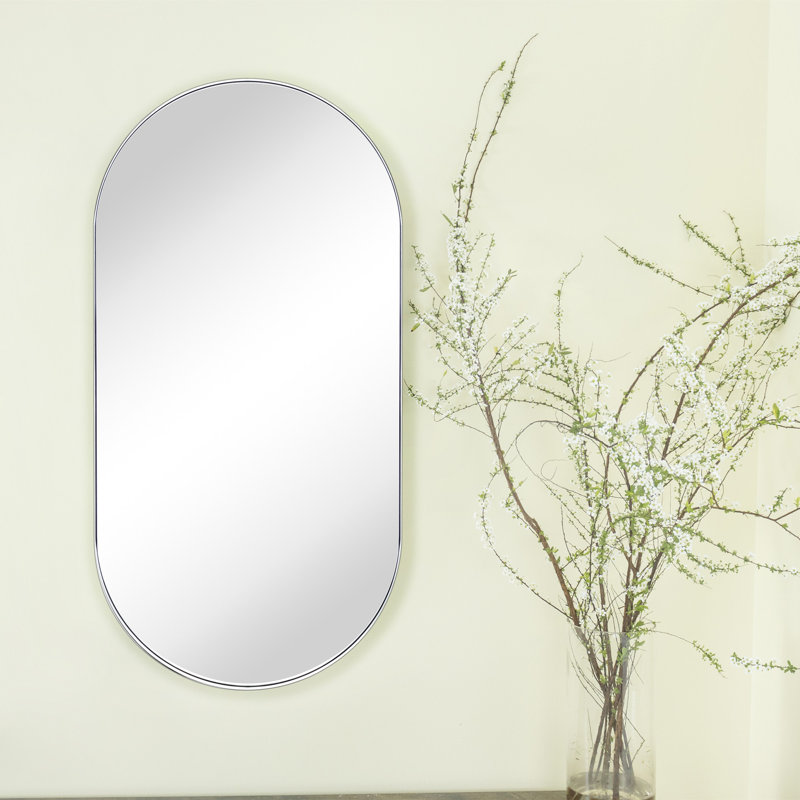 Miroir mural Cristos, Chrome, H 30 po x l 20 po