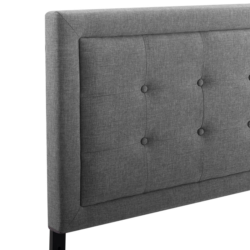 Gehrig Upholstered Panel Headboard, King, Light Gray