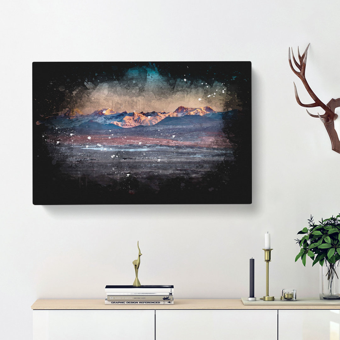 Alaskan Mountains At Dusk - Wrapped Canvas
