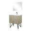 Rustique 30 po Meuble-lavabo W, comptoir en quartz blanc, robinet en métal, miroir 28 avec une surface d'apparence large, robinet et impressionnant
