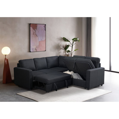Lit modulaire noir - Gain de place pour les chambres d'étudiant Confortable avec une literie résiliente Attelle de bois à plusieurs couches Construire 5 sièges différents réglages Espaces compacts Coussins souples Fabrication multiple