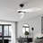 54" 3 - Blade Ceiling Fan With LED Lights And Remote Control Included