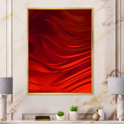 Abstract Red Wave Liquid Art II - Modern Canvas Wall Art
