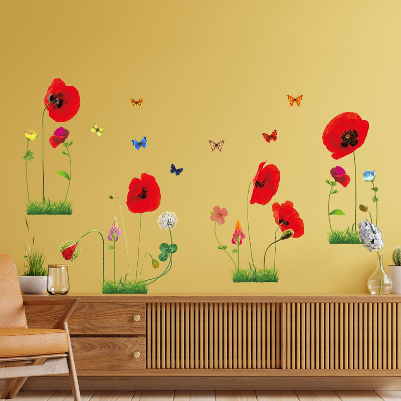 Adhésif décoratif «Happy Garden with Poppies»