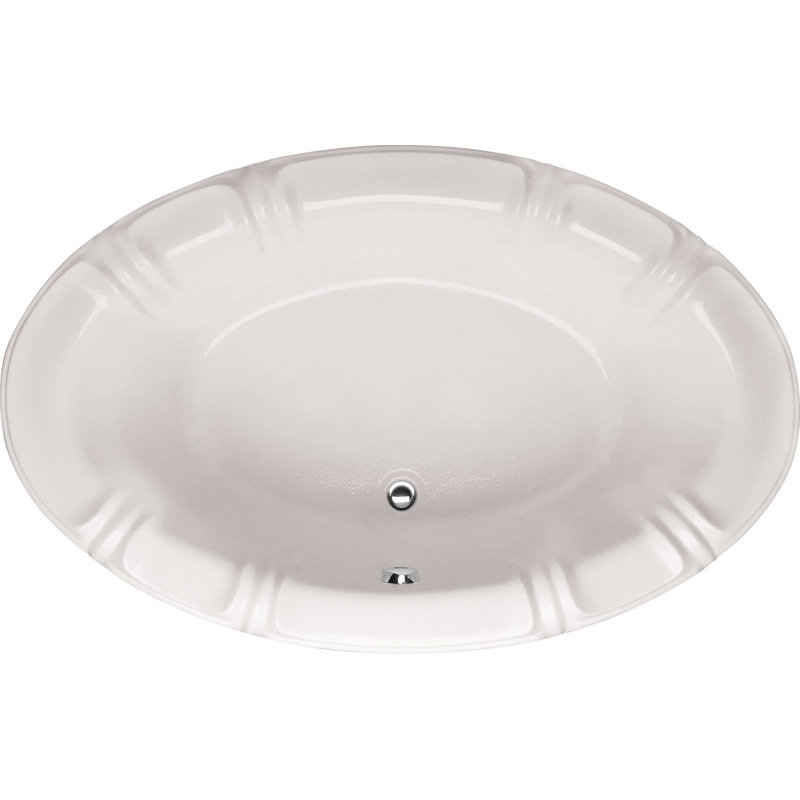 Designer Alyssa 66" x 42" Drop in Soaking Bathtub, White, Polished Brass