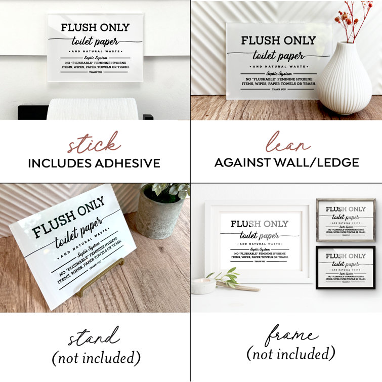 Reilly Originals Elegant Flush Only Toilet Paper & Natural Waste Designer  Acrylic Sign & Reviews
