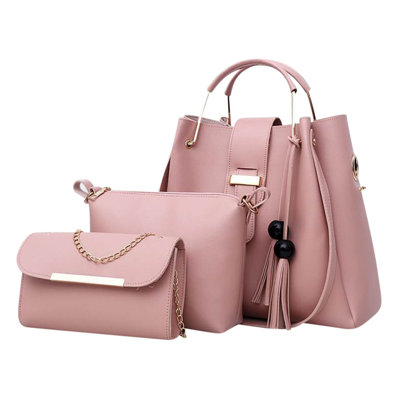 Backpack Womens Purse And Handbag 3 Pcs Bag Set Tassel Tote Clutch Satchel Top Handle Shoulder Bag