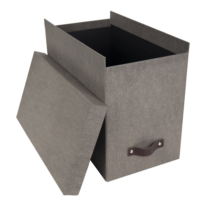 John Desktop File Box for Hanging File, Canvas Grey