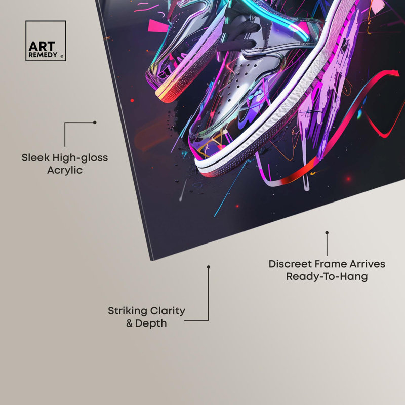 Décoration murale Sneaker Neon, H 15 po x l 10 po