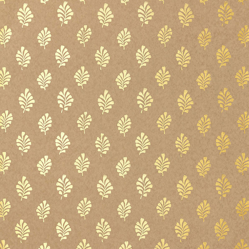 Bakara Leaf Wallpaper, Gilt
