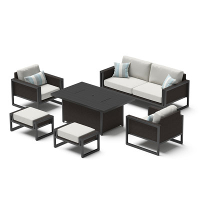 Joro 6 Piece Sofa Seating Group with Sunbrella Cushions -  Hokku Designs, BA032521862C457A84BB5AF078A07567