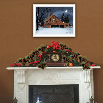Nuit avant Noël, cadre mural blanc. Votre style de maison. Bois + papier. 18,29X1,01X14,18 pouces, 2,98 livres. Facile à fixer. Multi. Fabriqué en. Solide et résistant à la décoloration. Décoration élégante 4U suspendue.