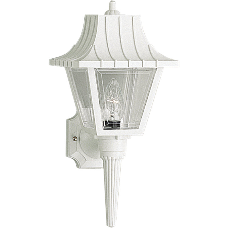 Lanterne murale d'extérieur en verre biseauté H 17 po Rawson, Blanc