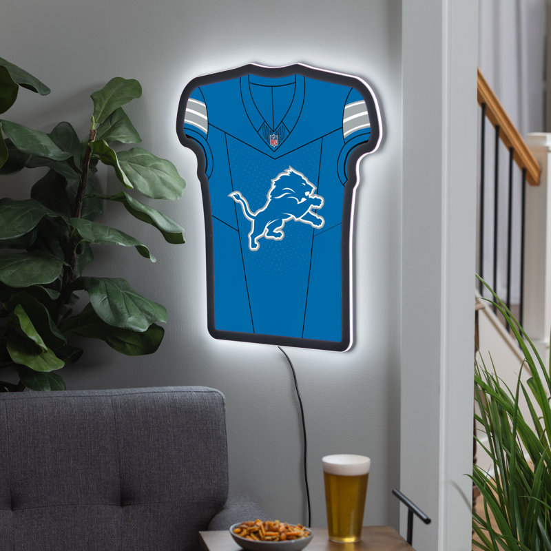 Enseigne murale éclairée en jersey 23 "Detroit Lions
