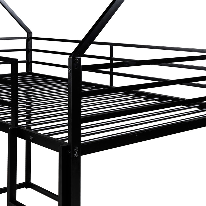 Lit simple superposé au-dessus de la maison avec - Accès sécuritaire et pratique pour, Noir