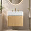 Meuble-lavabo suspendu de 61 cm avec lavabo intégré en surface solide