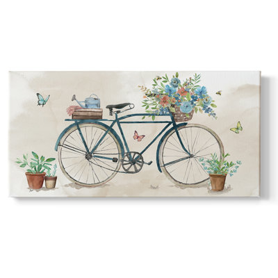 Garden's Bike - Toile tendue avec châssis tendue, prête à être accrochée