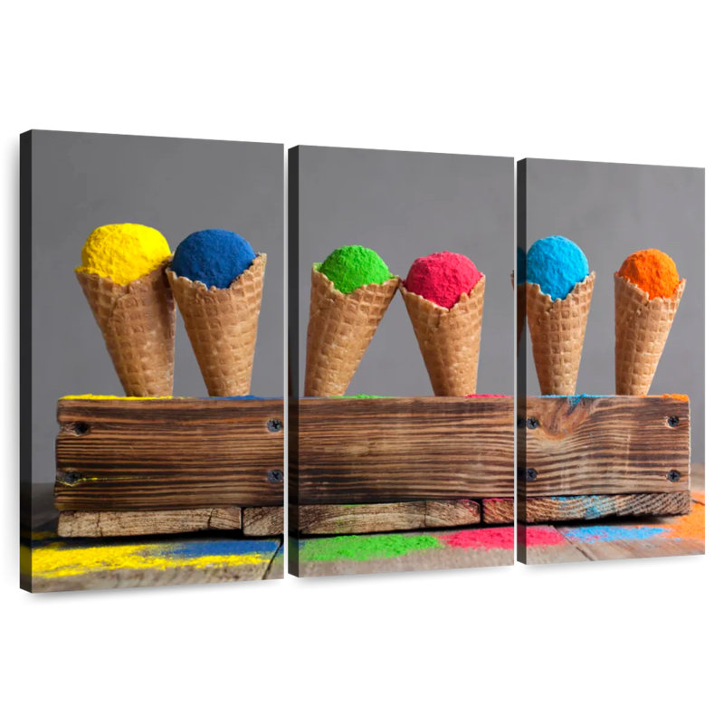 Yarlin Colorful Ice Cream Cones, 28" H x 45" W