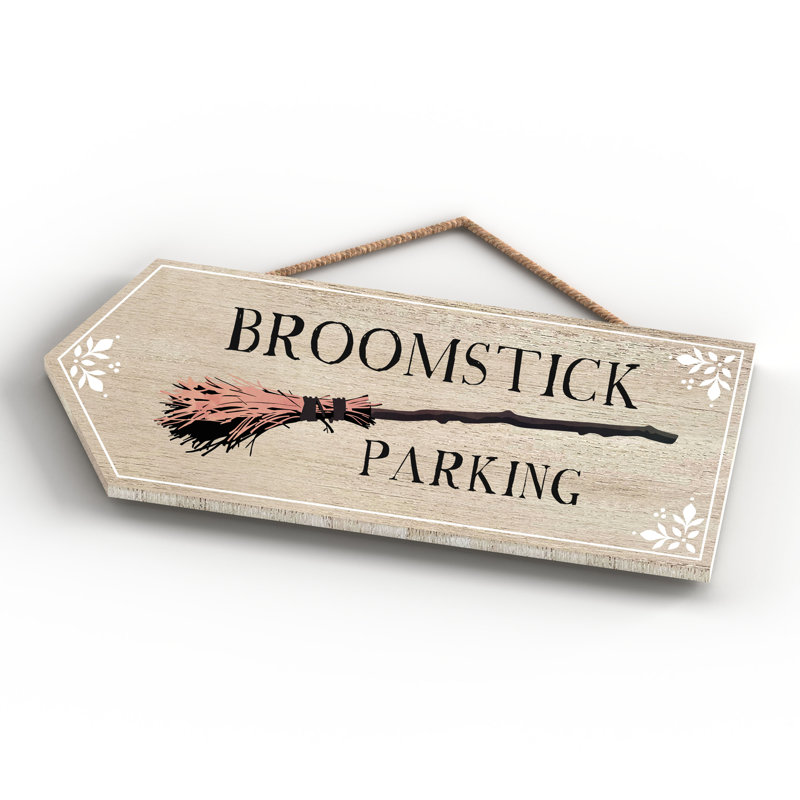 Broomstick Parking Wooden Arrow Hanging Plaque Vivid Squid Wholesale Wall Decor