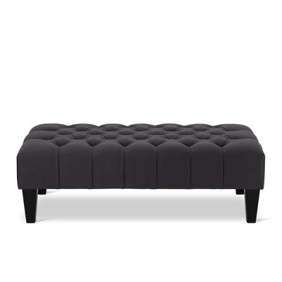 Ainura 80cm Wide Velvet Tufted Rectangle Solid Colour Cocktail Ottoman