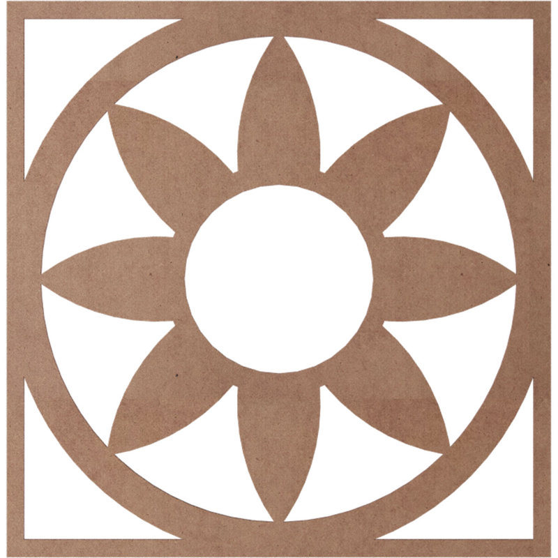 Médaillon de plafond en bois Blume, Bois (qualité peinture), H 36 po x l 36 po x P 0,38 po