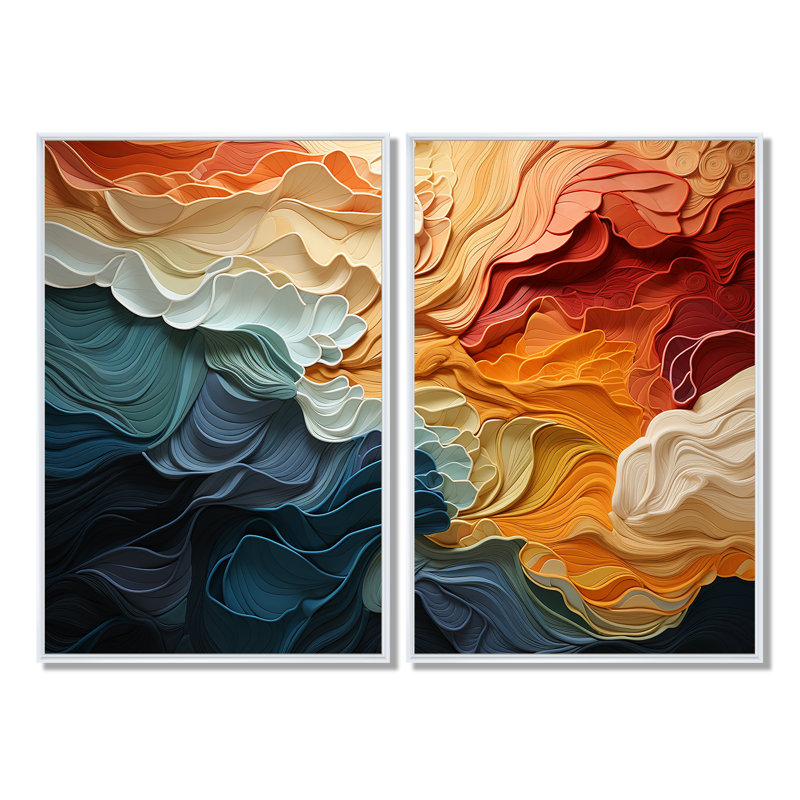 Biomorphism Organic Forms V - Art mural moderne, 36" H x 48" W, Impression encadrée flottante, White