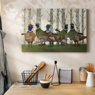 Pheasant Shooting Party Group 3-Gallery Wrapped Canvas