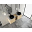 Meuble-lavabo mural de 60 po avec lavabo d'art en céramique et tablettes de rangement, porte à fermeture en douceur, matériau en contreplaqué rembourré de kd, surface d'eau, conception moderne à espace élargi, bords arrondis, 45 po