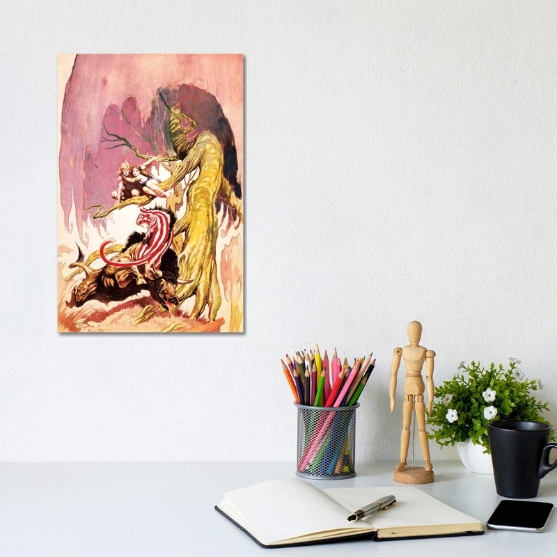 «Attacked by Frank Frazetta», impression sur toile tendue, H 12 po x l 8 po x P 0,75 po