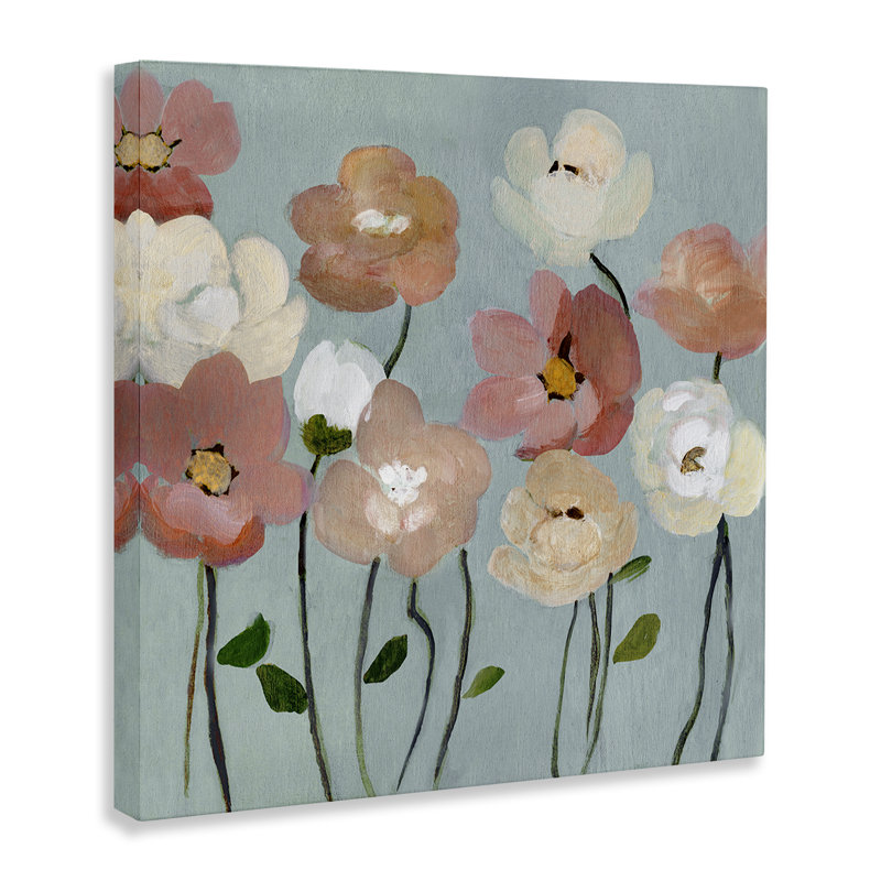 Toile Soft Mixed Blossoms, design par Charity Henderson, H 24 po x l 24 po