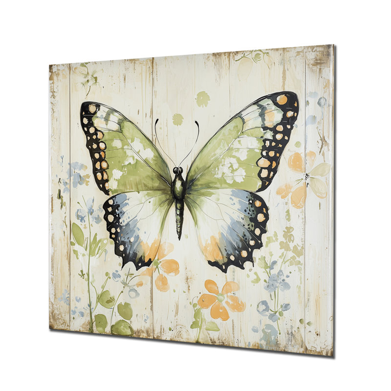 Minimal Butterfly In Flight I - animaux, décoration murale en métal, impression sur métal, H 36 po x l 36 po x P 0,84 po