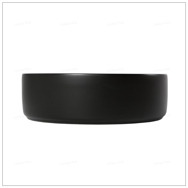 Ceramic Circular Vessel Bathroom Sink with Durable and Stain-Resistant Finish, Easy to Clean and Install