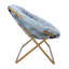 Chaise pliante rembourrée à double soucoupe avec structure en acier et 2 repose-pieds pliants-1053559949