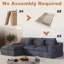 Boneless 108" No Assembly Required Modular Corduroy  Sectional Sofa With Deep Seat, 3 Thickened Seat Cushions, 2 Throw Pillows, Compression Sofa-662052539