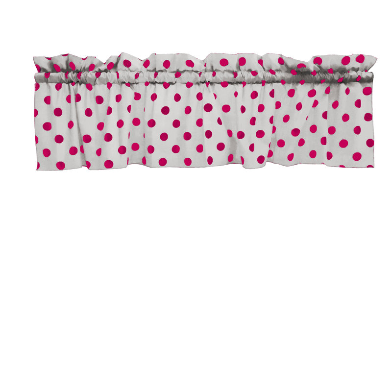 Cantonnière sur mesure en mélange de coton à pois 58 po Chrisman, L 58 po x L 18 po, Blanc / fuchsia