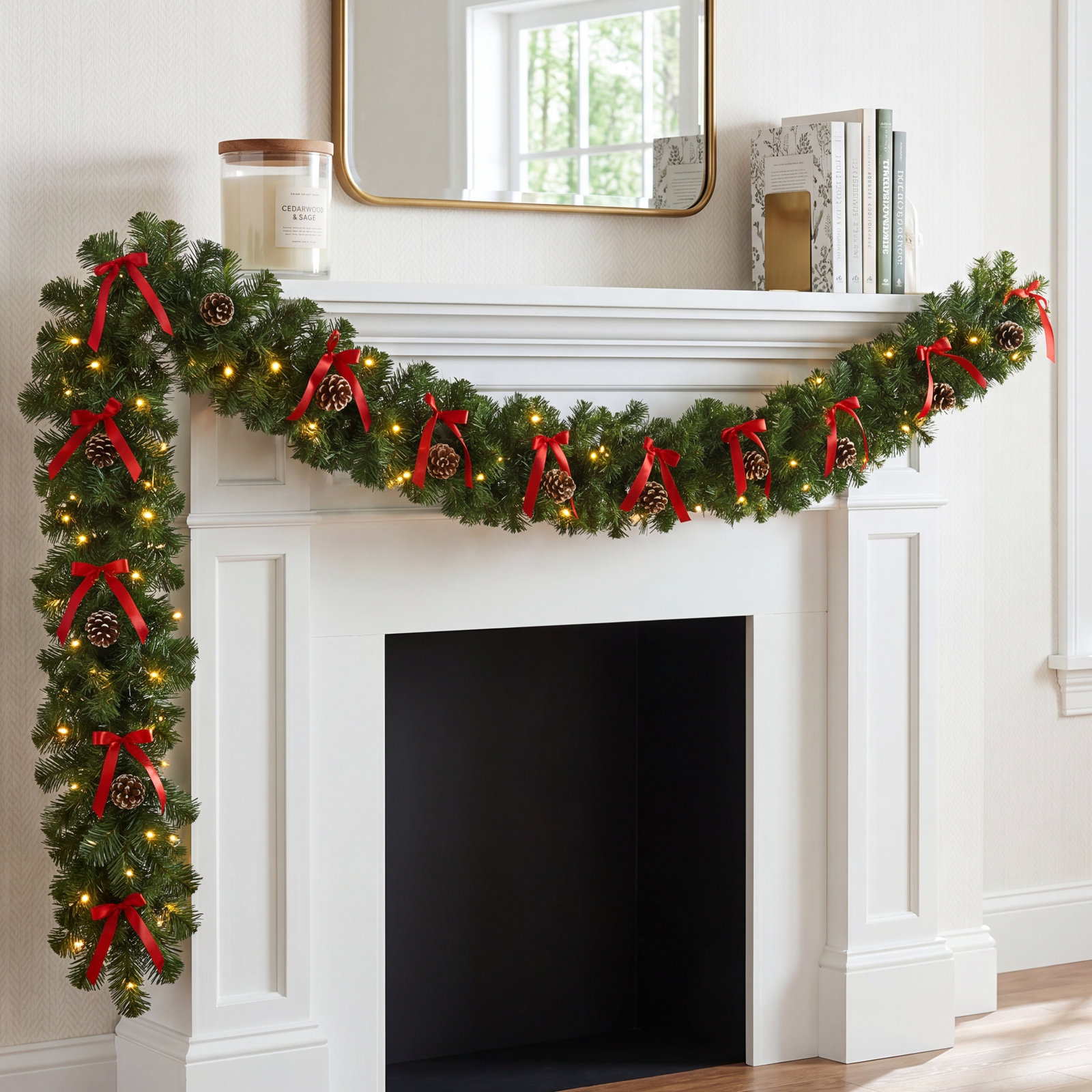 6'' in. Lighted Faux Garland