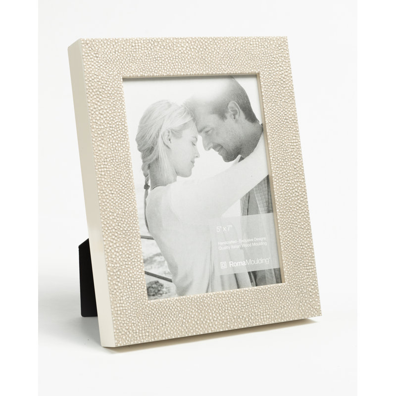 Cadre pour photo simple en bois embossé, Blanc, 8 po x 10 po