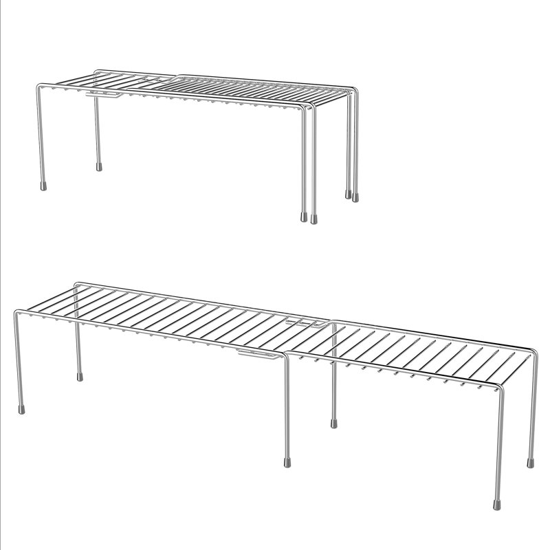 Classic Cuisine Expandable Shelf Kitchen Cabinet Organizer - Adjustable Kitchen Shelf Rack Organization and Storage for Pantry Shelves, Under Sink and Counter Top