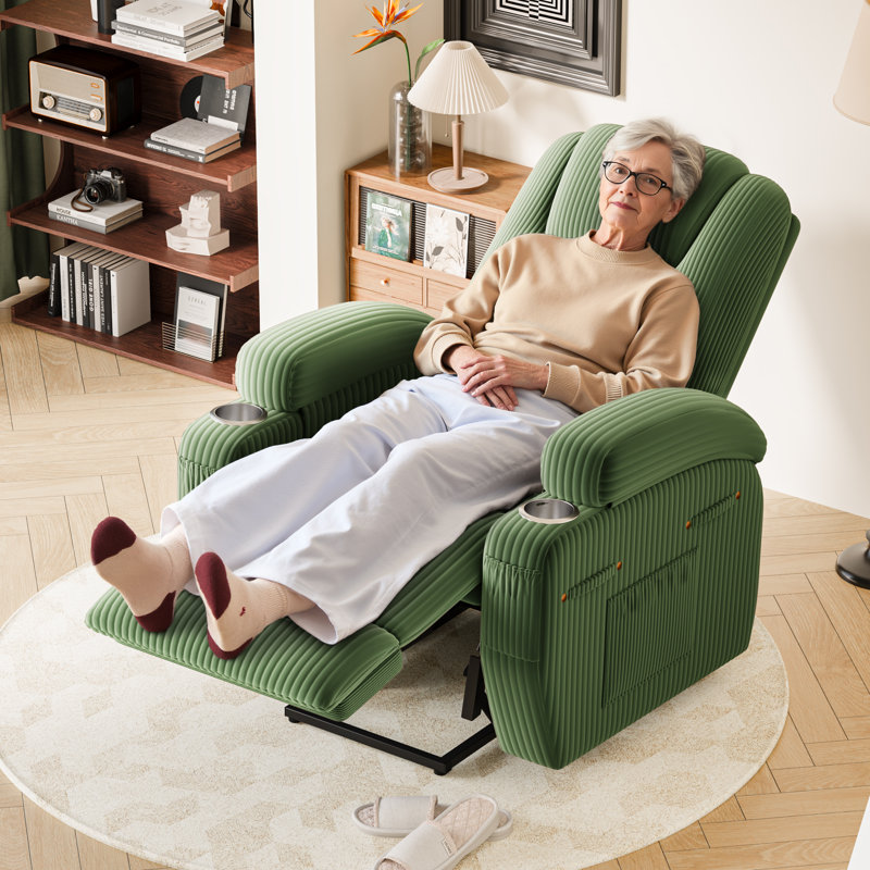 Luxury Massage Sofa Recliner Chair - 8-Point Kneading/Widened Backrest/Double Cup Rest/Elderly Assistance to Lift, 160° Flat Lying + Multi-Layer Storage, Dual-Purpose Living Room and Bedroom electrically adjustable chair