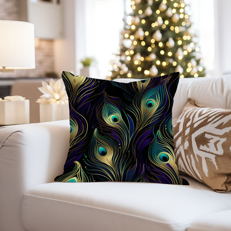Animals Peacock Feather Pattern III Modern, 16"H x 16"W